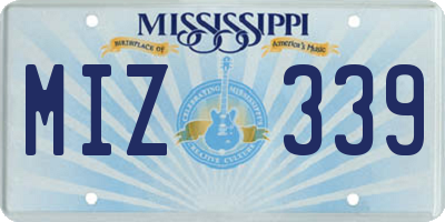 MS license plate MIZ339