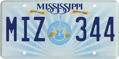 MS license plate MIZ344