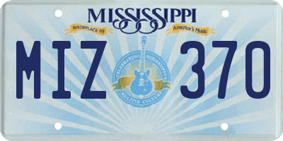 MS license plate MIZ370