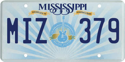 MS license plate MIZ379