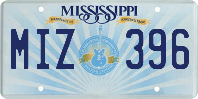 MS license plate MIZ396