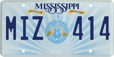 MS license plate MIZ414