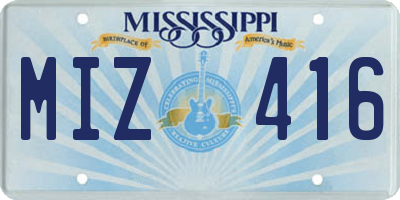 MS license plate MIZ416