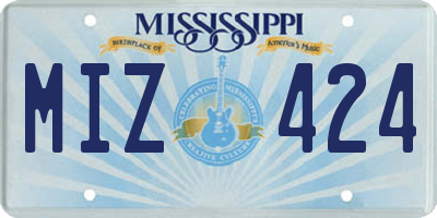 MS license plate MIZ424