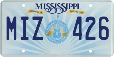 MS license plate MIZ426