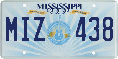 MS license plate MIZ438