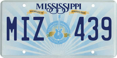 MS license plate MIZ439