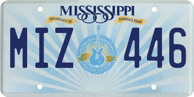MS license plate MIZ446