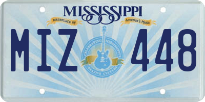 MS license plate MIZ448