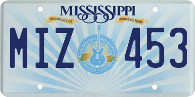 MS license plate MIZ453