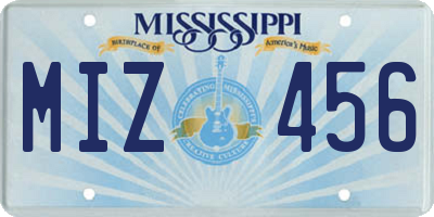 MS license plate MIZ456