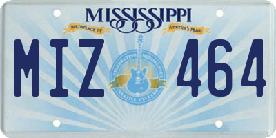 MS license plate MIZ464
