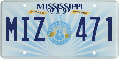MS license plate MIZ471