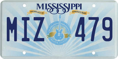 MS license plate MIZ479