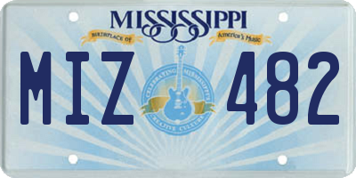 MS license plate MIZ482