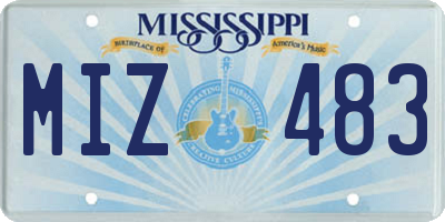 MS license plate MIZ483