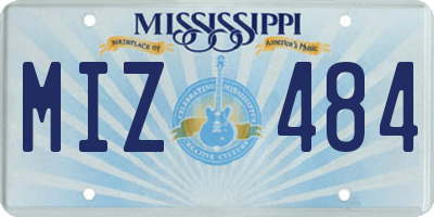 MS license plate MIZ484