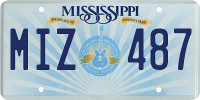 MS license plate MIZ487