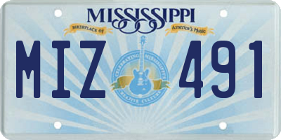 MS license plate MIZ491