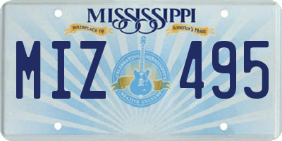 MS license plate MIZ495