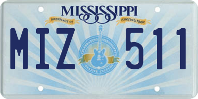 MS license plate MIZ511