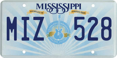 MS license plate MIZ528