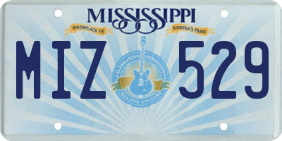 MS license plate MIZ529
