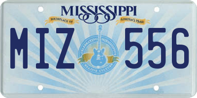 MS license plate MIZ556