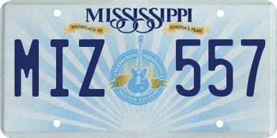 MS license plate MIZ557
