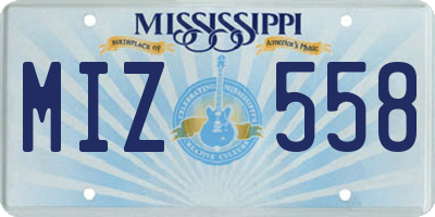 MS license plate MIZ558