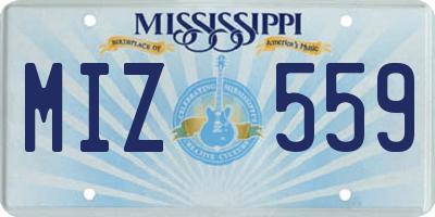 MS license plate MIZ559