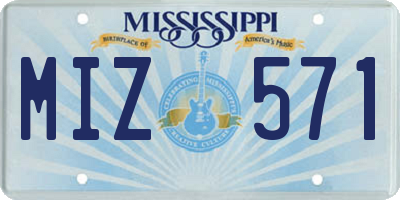 MS license plate MIZ571