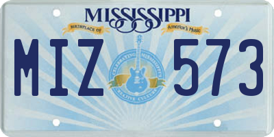 MS license plate MIZ573