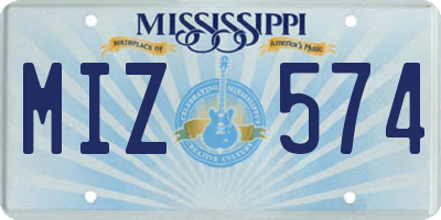 MS license plate MIZ574