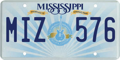MS license plate MIZ576