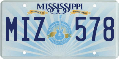 MS license plate MIZ578