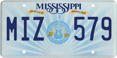 MS license plate MIZ579