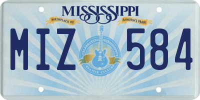 MS license plate MIZ584