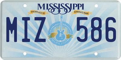 MS license plate MIZ586