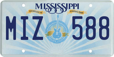 MS license plate MIZ588
