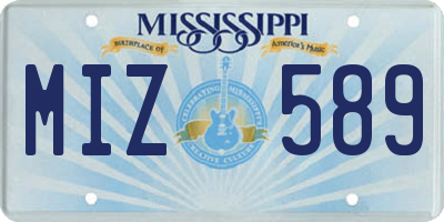 MS license plate MIZ589