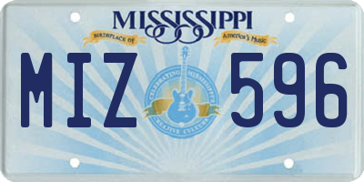 MS license plate MIZ596