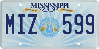 MS license plate MIZ599