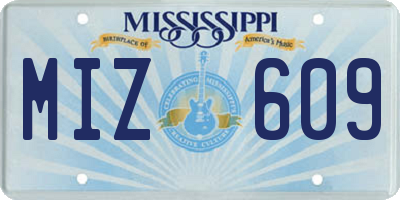 MS license plate MIZ609