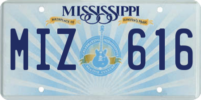 MS license plate MIZ616