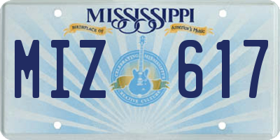 MS license plate MIZ617