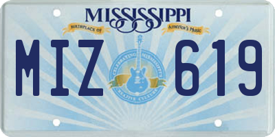 MS license plate MIZ619