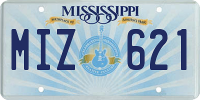 MS license plate MIZ621