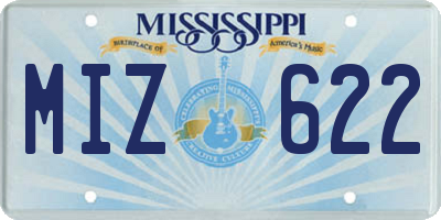MS license plate MIZ622