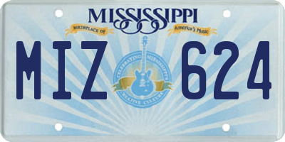 MS license plate MIZ624